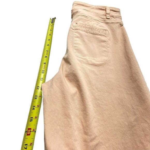 MARINE LAYER Women Wide Leg Pants Sz 6 Peach High Waist Cropped Jeans 30-2 - Picture 5 of 15
